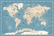 Kids World Map - Cartoon Ancient, a Graphic by PorcuPen Works (Thumbnail 1 of 7)