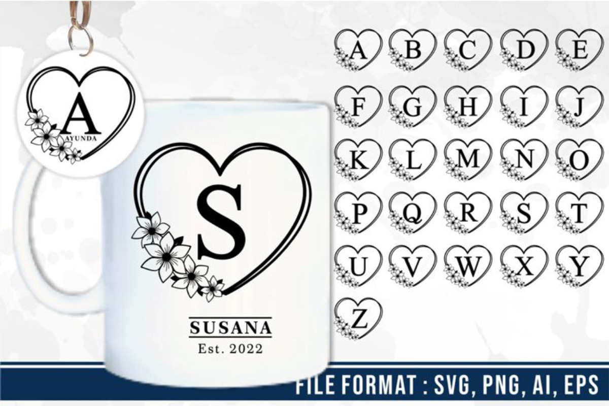 Floral Alphabet Monogram Letter SVG, a Graphic by D2PUTRI (Photo 17 of 27)