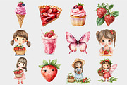 Watercolor Strawberry Clipart, a Seasonal Illustration by Design Market (Thumbnail 5 of 5)