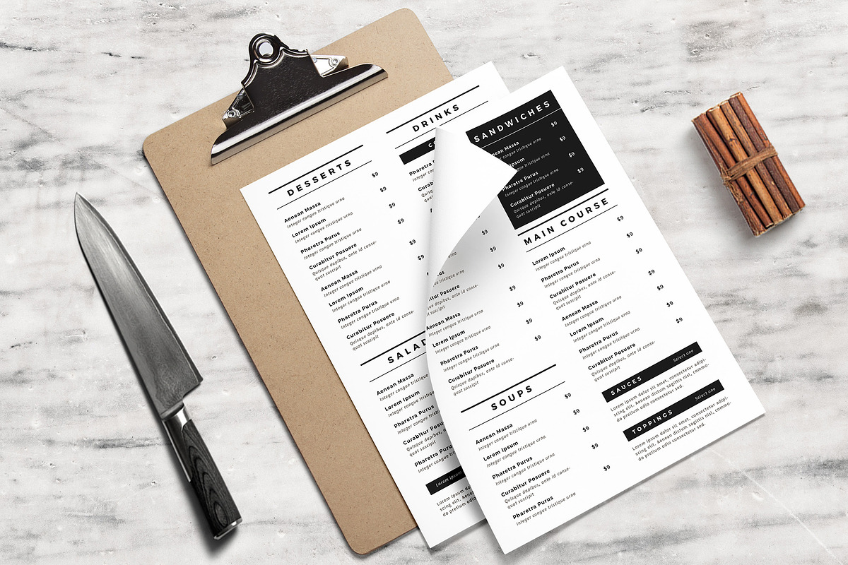 Simple Food Menu, a Flyer Template by Creativestoree (Photo 2 of 2)