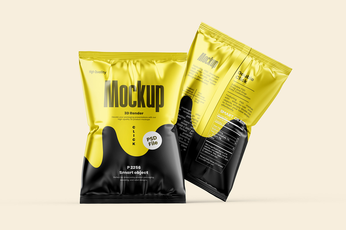 High Quality Snack Bag Mockup, a Packaging Mockup by Ram Studio LLC (Photo 3 of 12)
