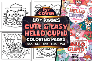 Cute Easy Hello Cupid Coloring Pages, a Seasonal Illustration by Craftsbeefy