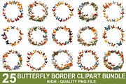 Butterfly Border Clipart Bundle, an Illustration by crative8112 (Thumbnail 1 of 7)