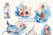 DEEP OCEAN Watercolor set, an Illustration by Lemaris (Thumbnail 2 of 8)