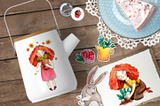 Spring Girl watercolor clipart set, a Decorative Illustration by Ekaterina Goncharova (Thumbnail 2 of 4)