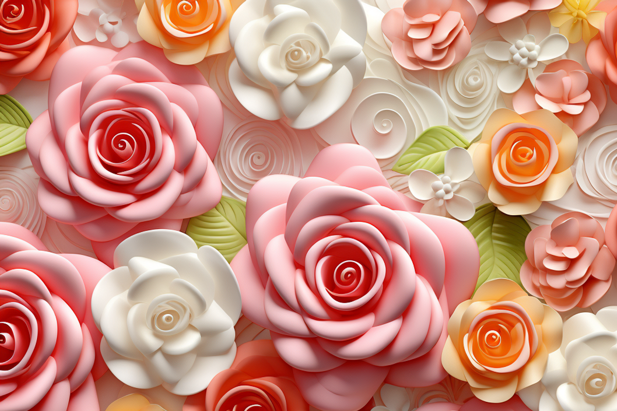 3D Wedding Roses, a Pattern Graphic by Printable Treasure (Photo 5 of 5)