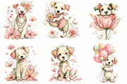 Whimsical funny spring Dog Clipart, an Illustration by Designworld (Thumbnail 2 of 8)