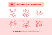 Sparkle and Firework, an Outline Icon by Pathlord (Thumbnail 1 of 6)