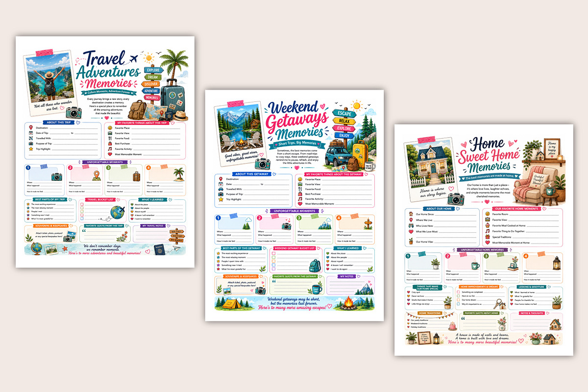 Memory Collection Book, a Stationery Template by Designmela01 (Photo 4 of 5)