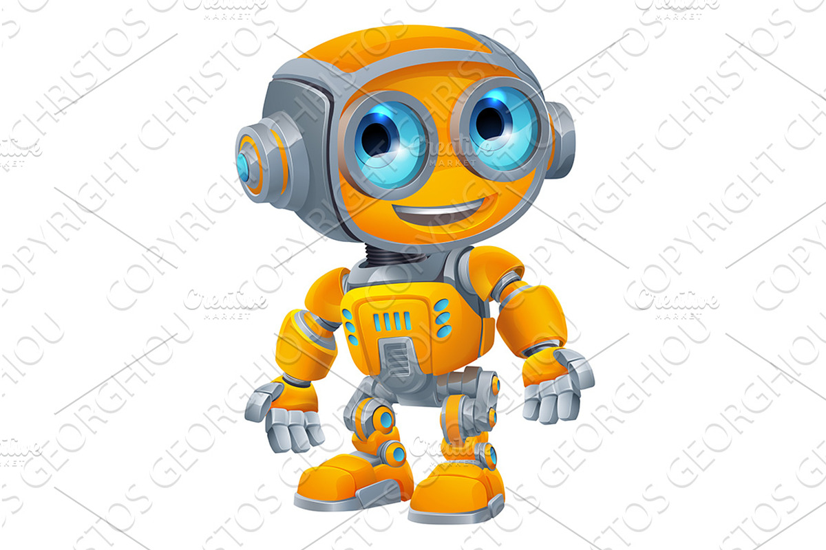 Robot Mascot Cartoon Cute Fun Alien, an Illustration by Christos Georghiou
