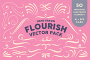 Flourish Illustration Vector Pack, a Decorative Illustration by Soph Rowe (Thumbnail 1 of 5)