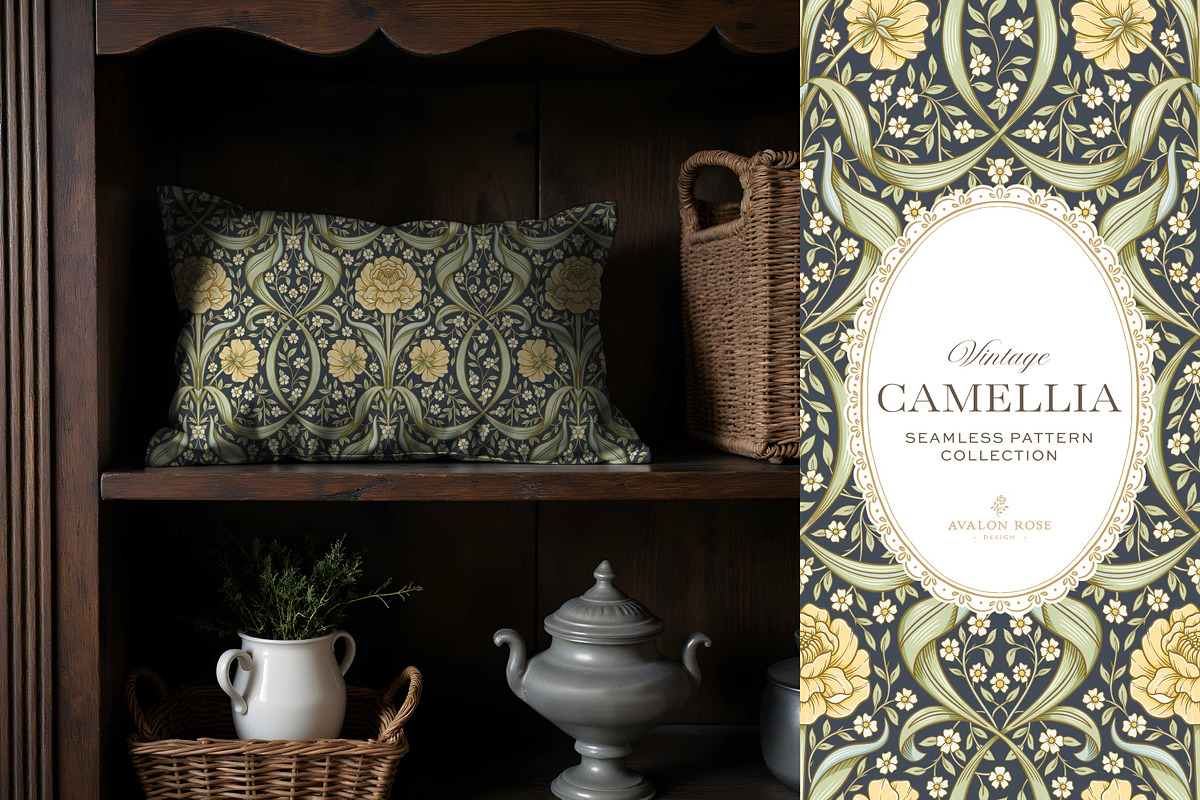 Arts & Crafts Floral Pattern Navy, a Pattern Graphic by Eclectic Anthology (Photo 9 of 10)