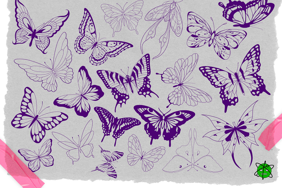 120 Butterfly Procreate Stamps, a Brush Add-On by Nuclear Brushes (Photo 8 of 10)