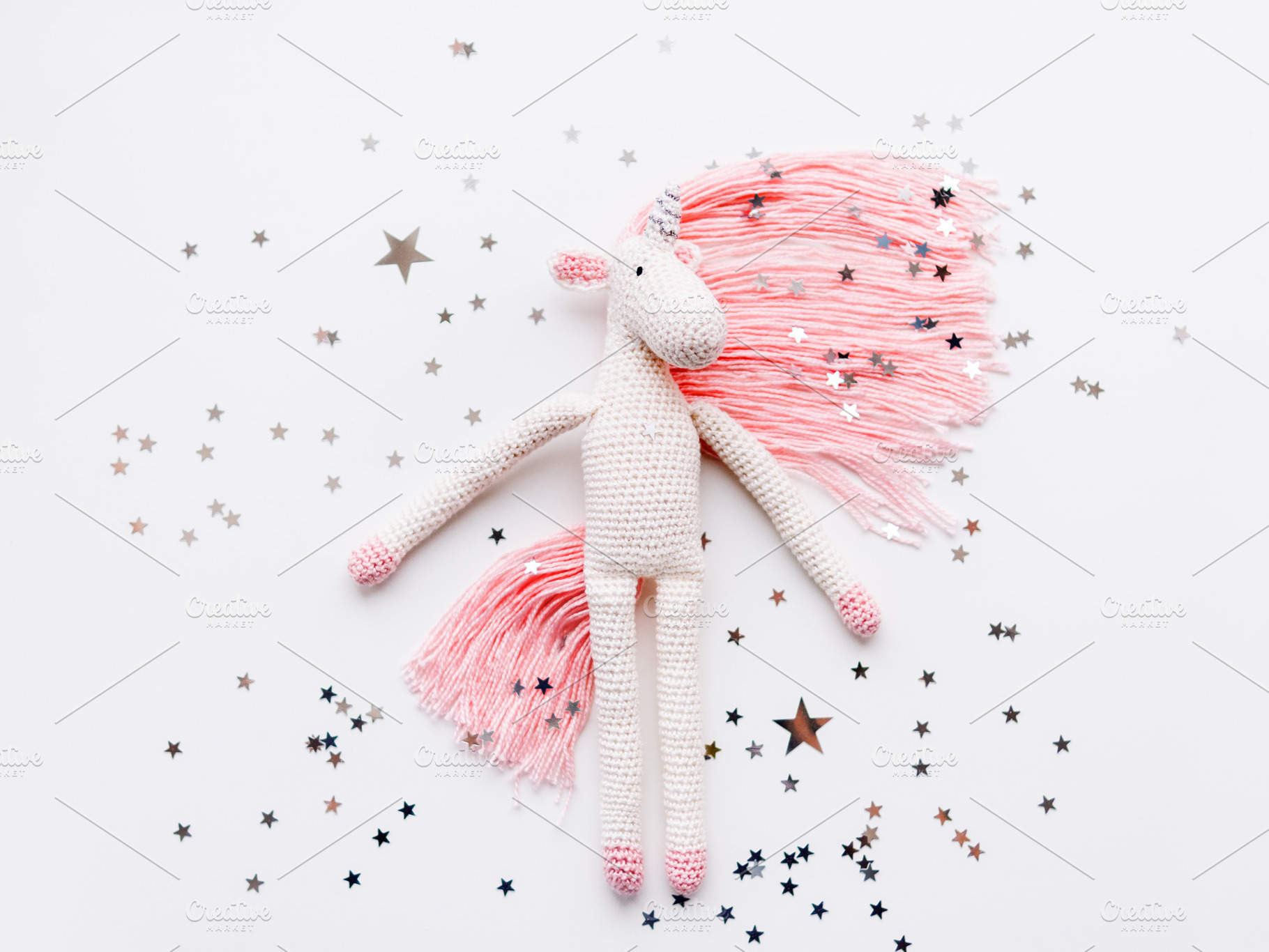 Cute fairy unicorn with a pink mane containing unicorn, cute, and magic, an Arts & Entertainment Photo by Aksenov_K