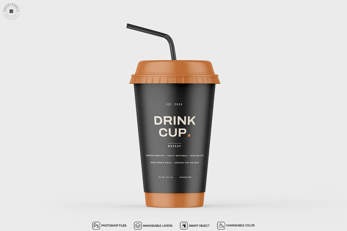Paper Drink Cup Mockup Set, a Cups & Container Mockup by SmokyPixels (Photo 2 of 5)