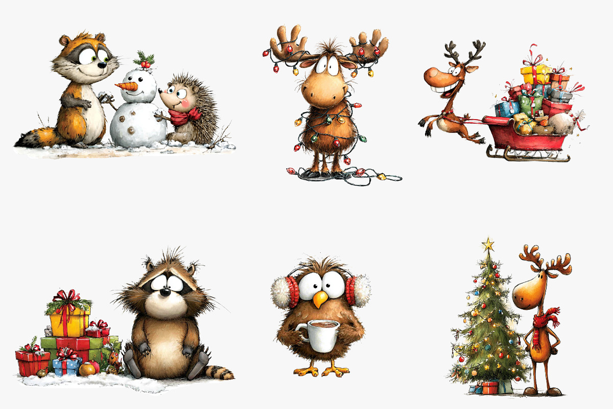 Funny Woodland Animals Clipart, an Illustration by CreationArt (Photo 4 of 5)