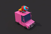 Low Poly Ice Cream Car, a Cars & Vehicle 3D Model by CreativeeArt (Thumbnail 2 of 8)
