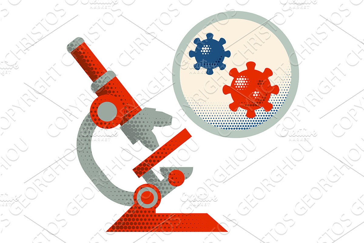 Microscope Retro Vintage Science, an Illustration by Christos Georghiou