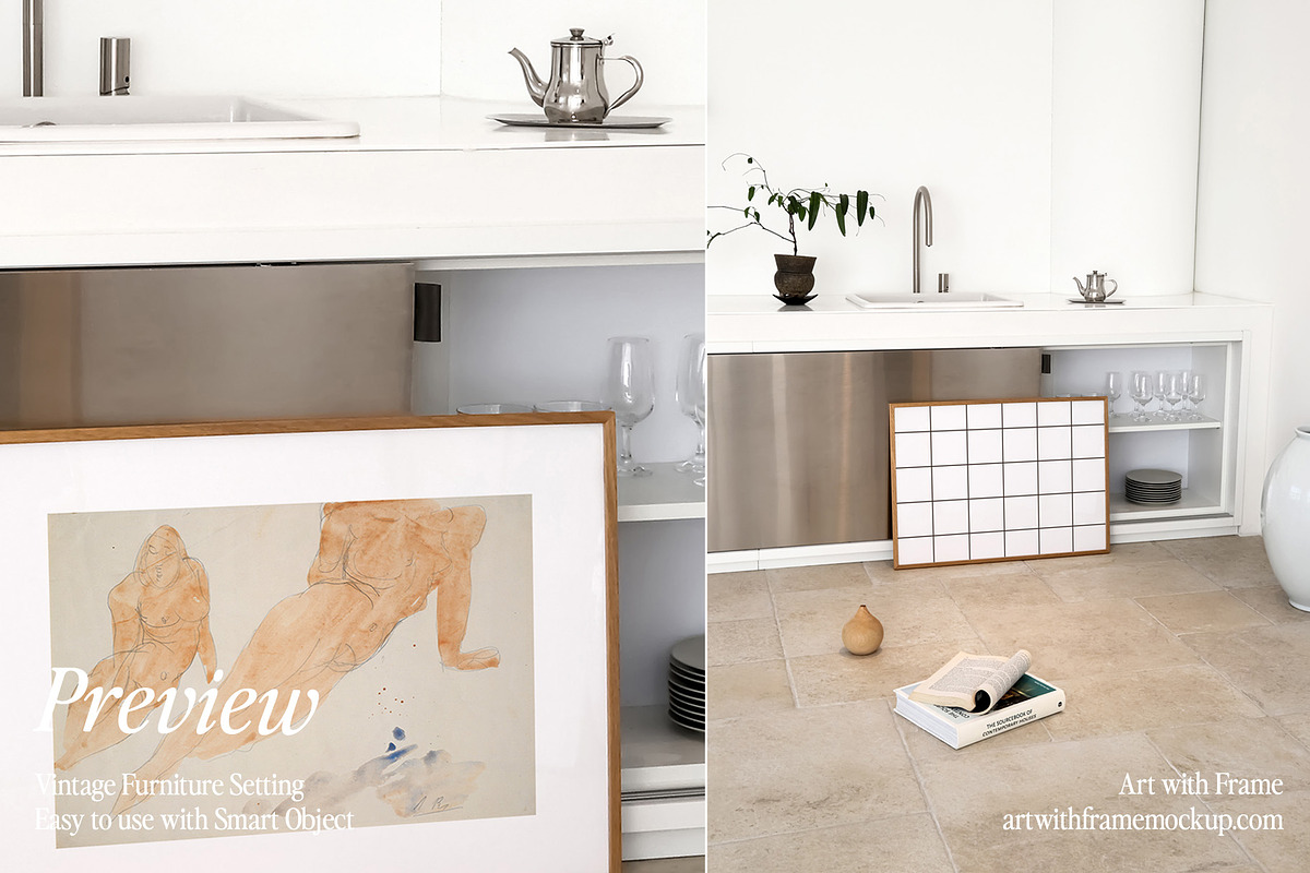 Modern Kitchen Interior Frame Mockup, a Product Mockup by ArtwithFrame (Photo 5 of 16)