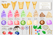 Ice Cream Watercolor Constructor, an Object Graphic by svetlanaARTdreams (Thumbnail 2 of 9)