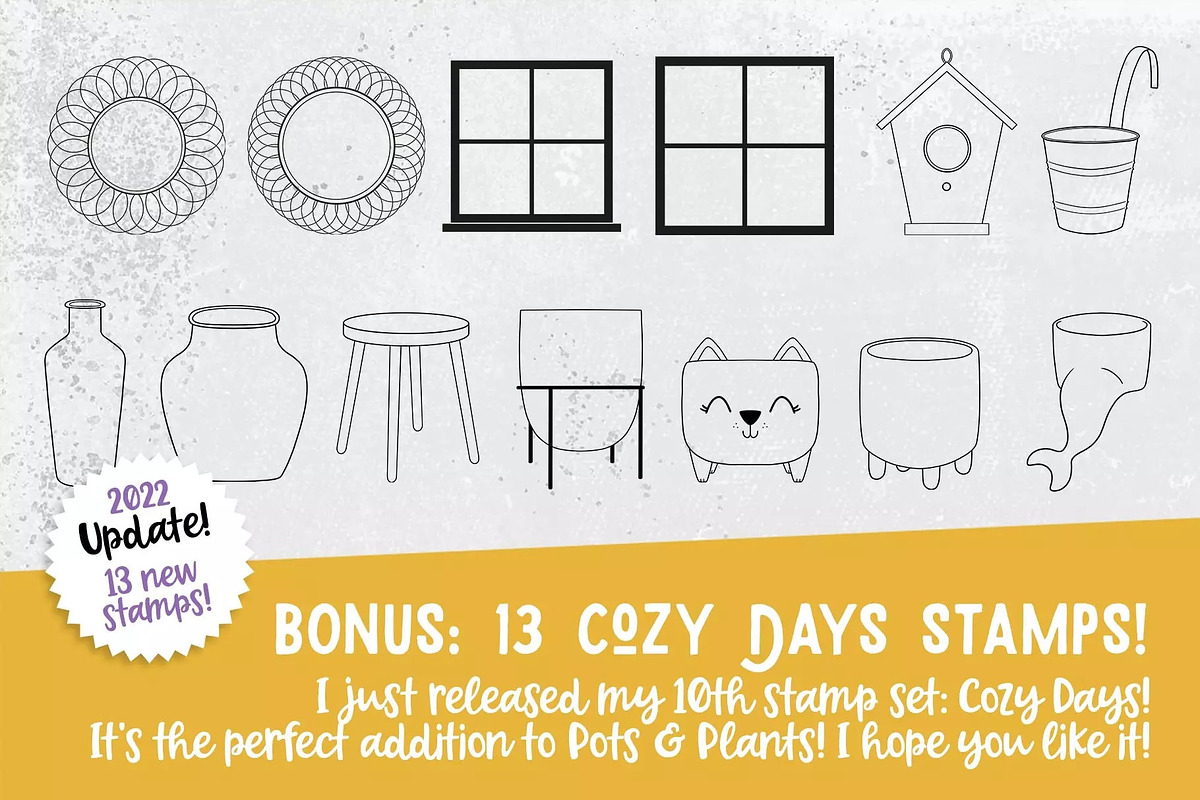 Procreate Plants & Pots Stamp Set, a Brush Add-On by PaperMoon (Photo 10 of 10)