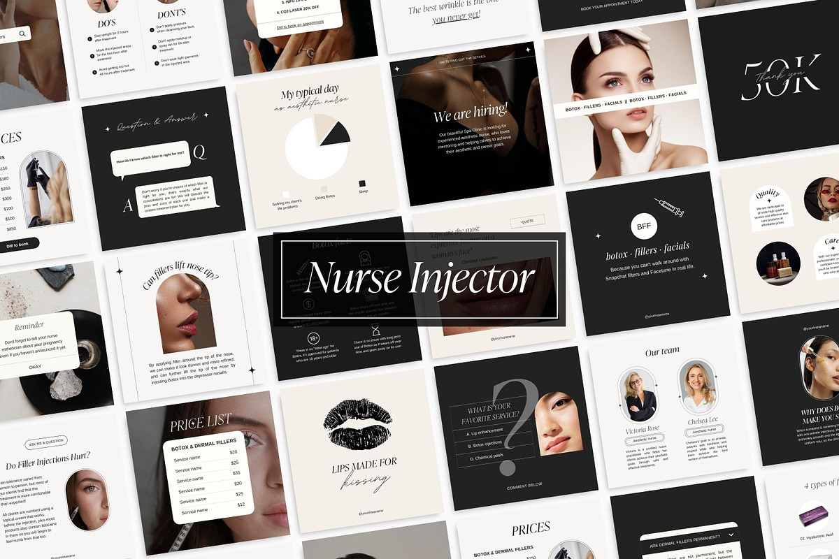 Nurse Injector Instagram templates, a Social Media Template by LiliesandBerries (Photo 2 of 22)