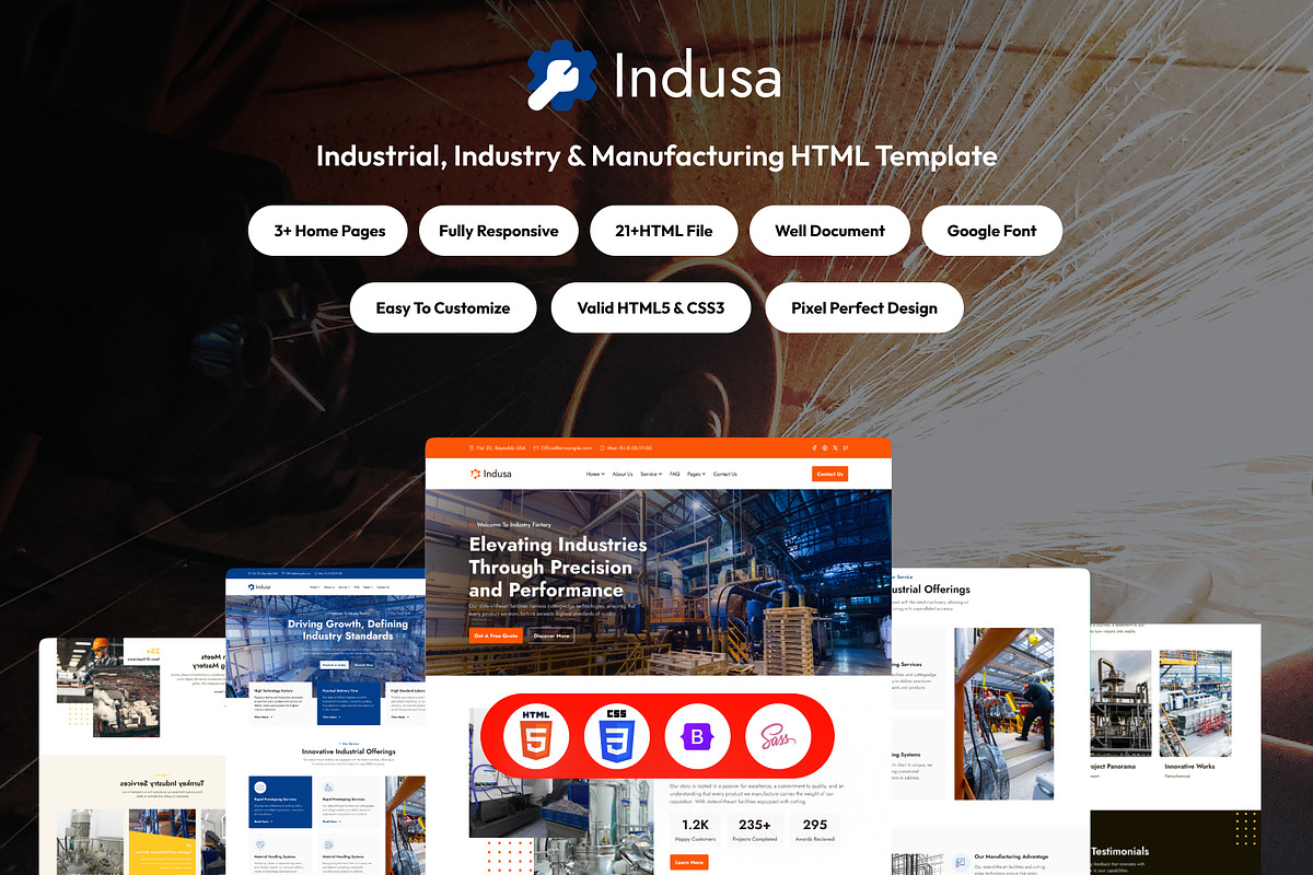 Indusa - Industrial HTML Template, a HTML Template by FleexStudio (Photo 3 of 3)
