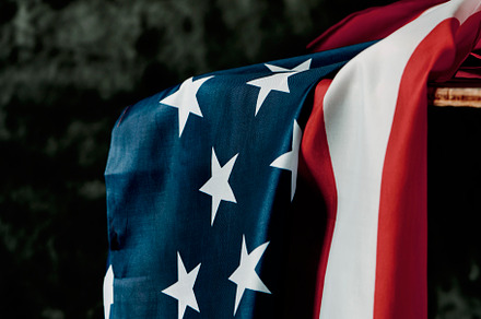 text happy presidents day and the american flag, a Photo by Nito