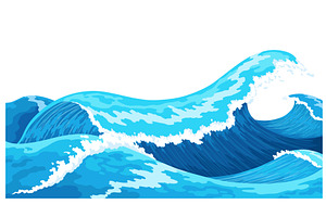 Ocean waves with foam on crest, an Illustration by Things for designers
