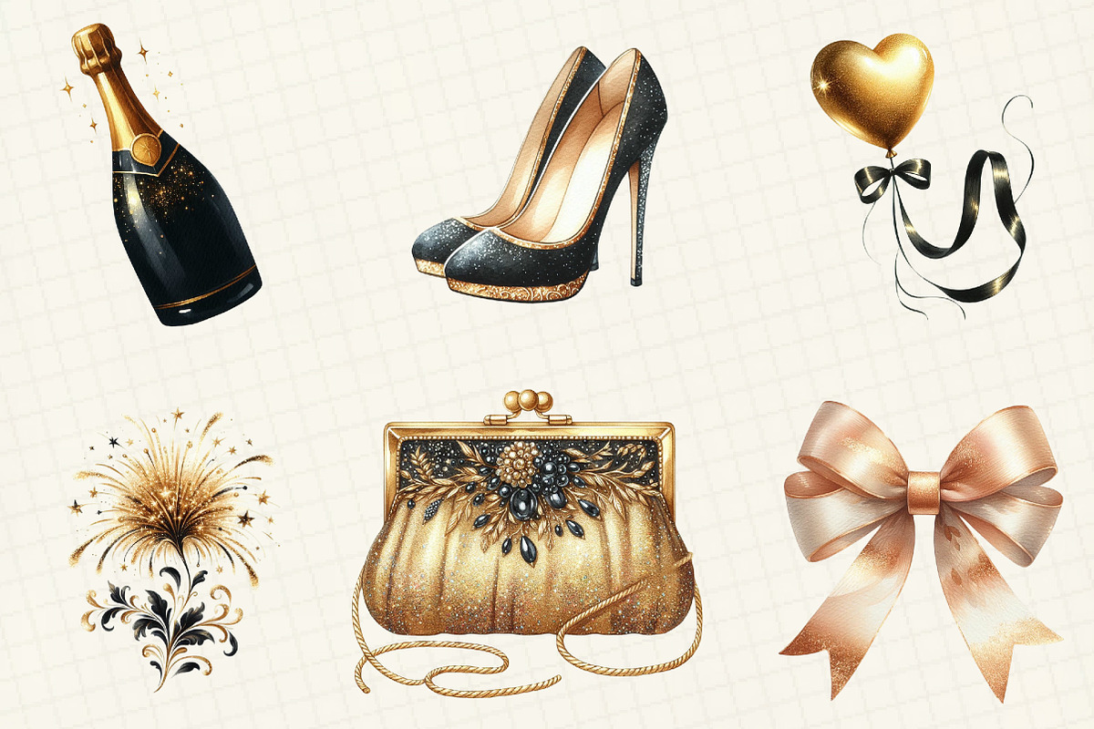 Golden and Black New Year Sublimatio, an Illustration by DreamCafeArt (Photo 4 of 6)