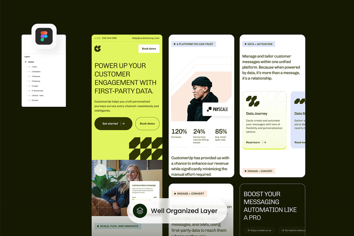 Figma SAAS Mobile Landing Page, a Websites & App Template by SLAB! Design (Photo 3 of 4)
