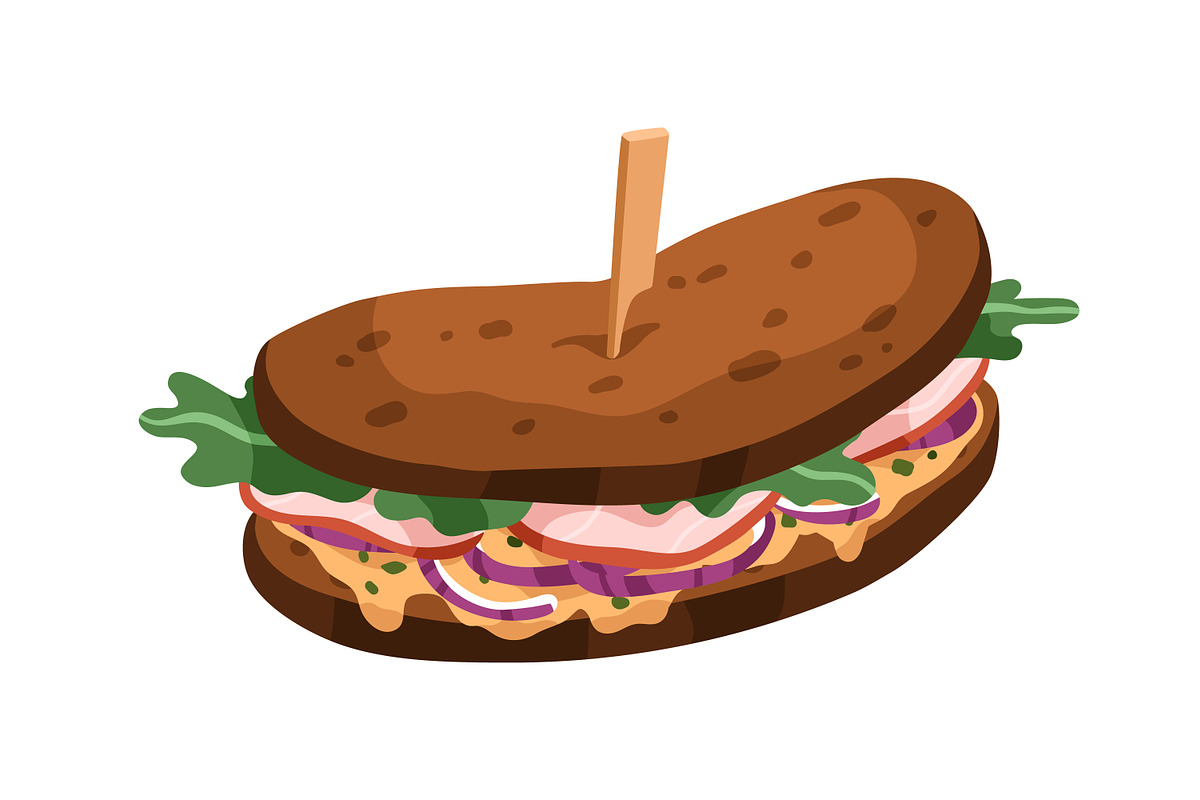 Sandwiches, toasts and burgers set, a Food Illustration by Good Studio (Photo 18 of 21)