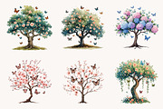 Watercolor Dreaming Tree Clipart, a Seasonal Illustration by Designworld (Thumbnail 6 of 11)