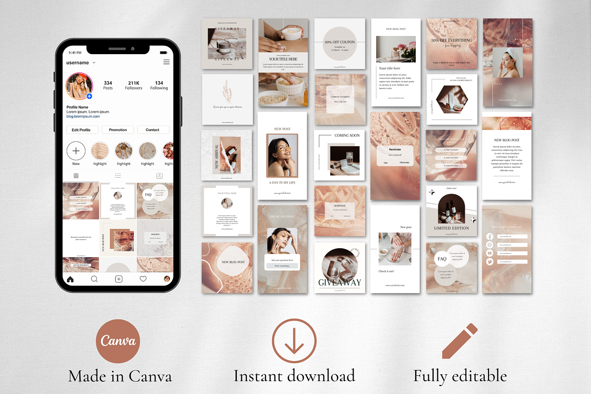 Canva Neutral Instagram Templates, a Social Media Template by IRISEA DESIGNS (Photo 2 of 6)
