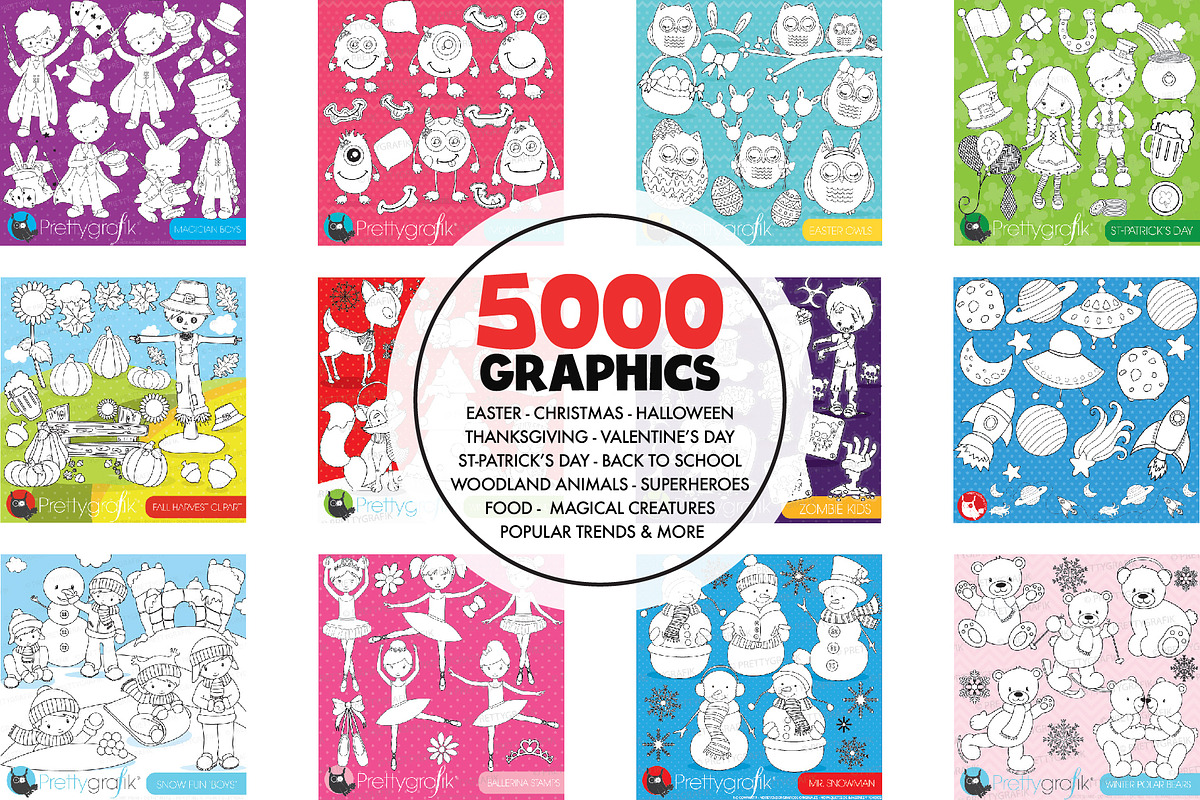 5000 in 1 - Black lines Mega Bundle, an Illustration by PrettyBundles (Photo 27 of 27)