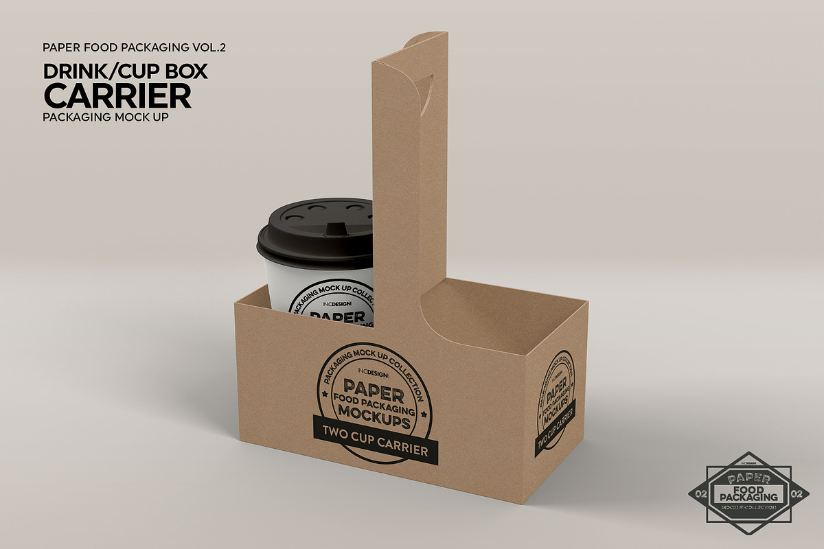 Drink Cup Carrier Packaging Mockup, a Cups & Container Mockup by INCDesign (Photo 4 of 7)