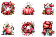 Cozy Autumn Essentials Clipart B., a Seasonal Illustration by CreationArt (Thumbnail 3 of 5)