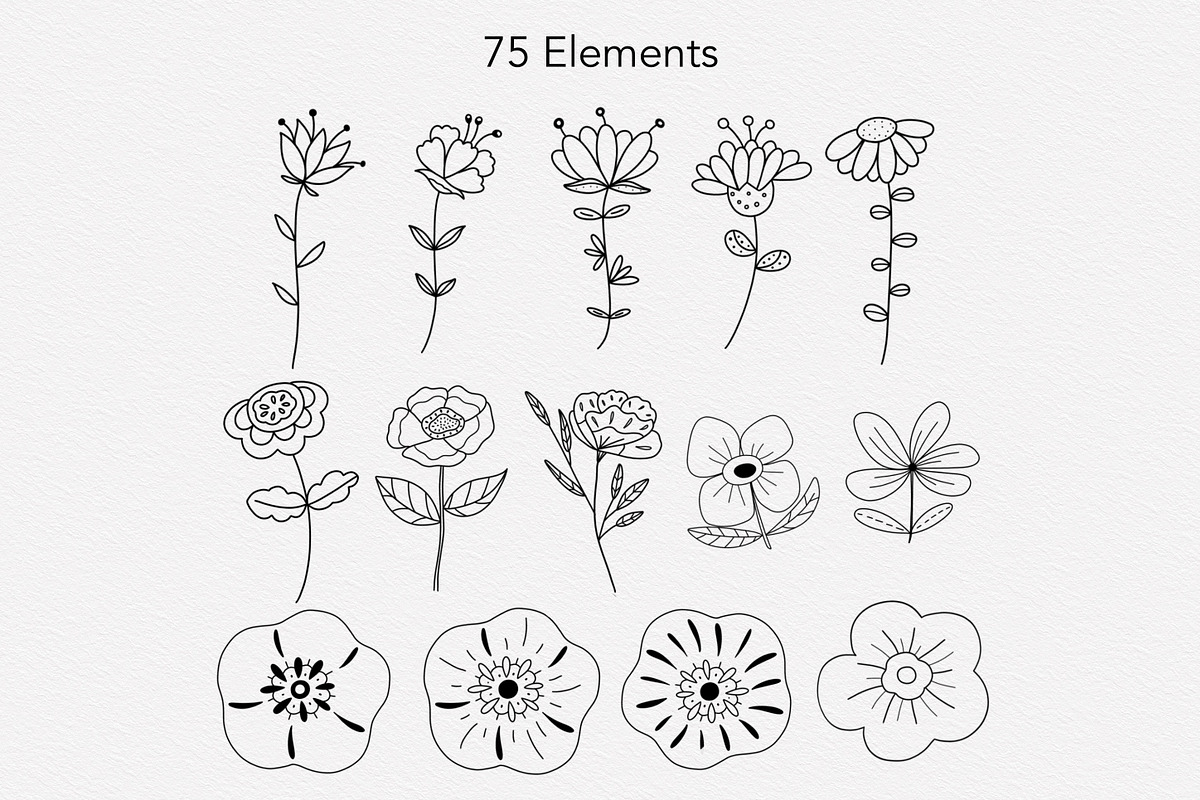 Lovely Floral Doodles, a Brush Add-On by Sense Library (Photo 9 of 30)