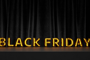 Black friday background gold balloon, a Holiday Photo by hitdelight