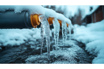 Snow-covered pipe with icicles, a Nature Photo by Sergey Kotenev