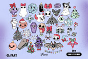 Merry Hexmas - Goth Christmas bundle, a Seasonal Illustration by Huxmay (Thumbnail 2 of 7)