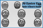 20 Easter Egg Basket Silhouette Set, a Decorative Illustration by Artivon (Thumbnail 1 of 4)