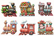 Christmas Vintage Train Clipart, an Illustration by OK Design (Thumbnail 4 of 5)