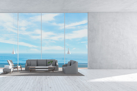 Modern interior living room containing 3d, apartment, and architecture