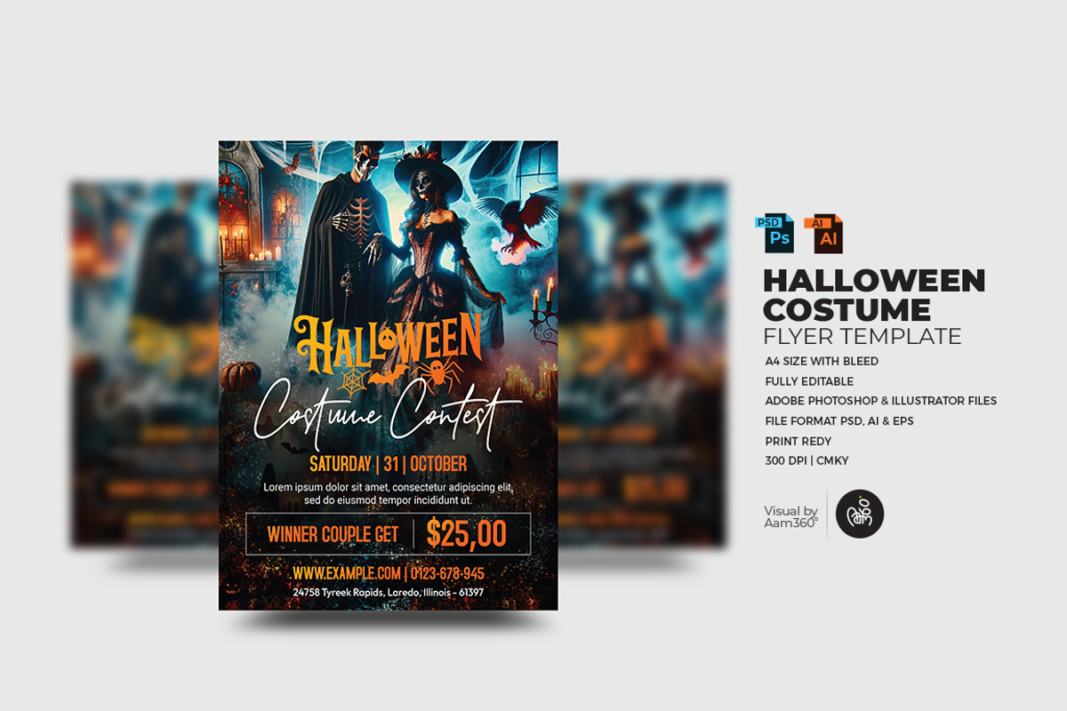 Halloween Costume Contest Flyer, a Flyer Template by Aam360 (Photo 1 of 3)