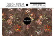 Dark Parrot Tulips Pattern, a Pattern Graphic by texvogue (Thumbnail 2 of 11)