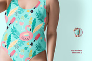 Curvy Woman Swimsuit Mockup Template, an Apparel Mockup by Designertale (Thumbnail 3 of 6)