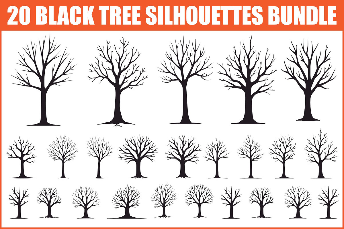 Black Tree Silhouette Bundle, an Illustration by BIPLOB EXPERT (Photo 1 of 21)