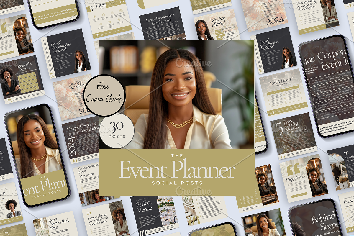 EVENT PLANNER SOCIAL POSTS, a Social Media Template by Daring Digies (Photo 1 of 8)