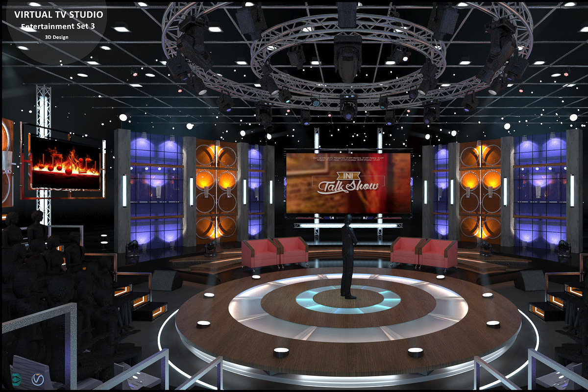 TV Studio Entertainment Set 3, a Furniture 3D Model by akerStudio (Photo 6 of 22)
